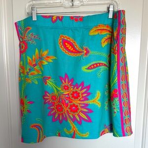 Gretchen Scott Designs Teal Floral Skirt
